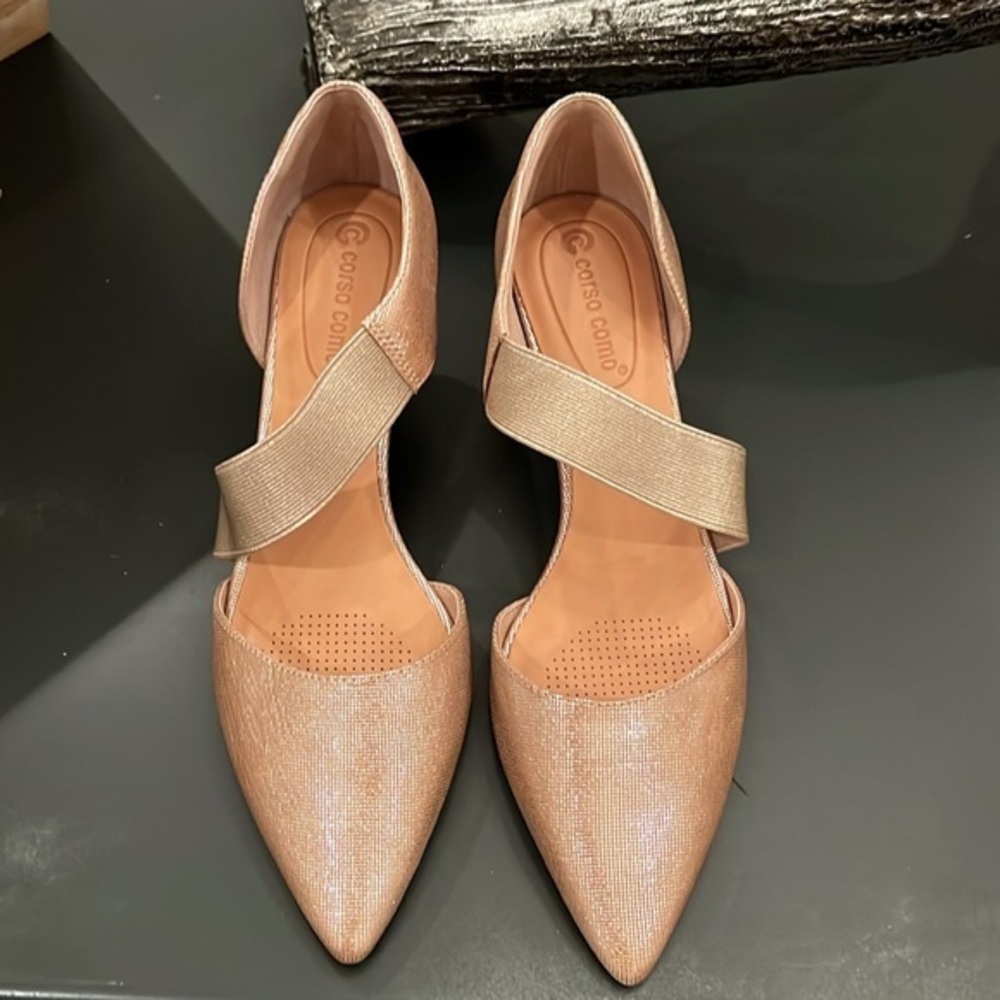 Corso Como CC-Denice Champagne Metallic Pumps Size 9.5